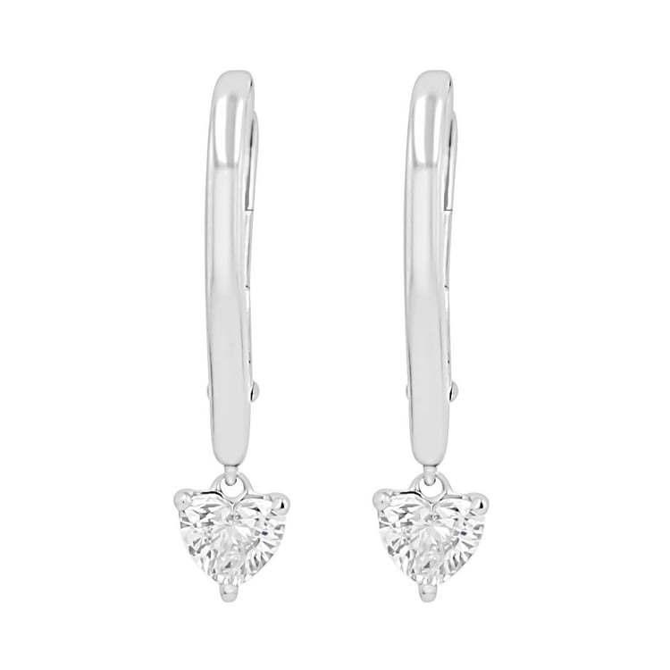 Strieborné náušnice v tvare srdca s 0.25ct lab-grown diamantom Lola