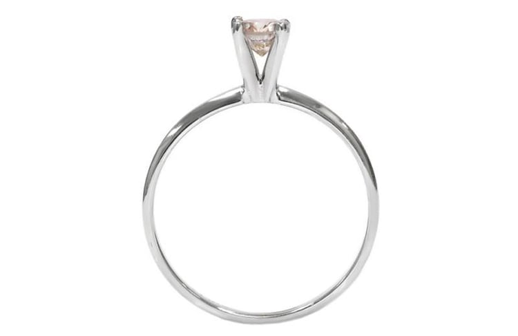 Zásnubný prsteň z bieleho zlata s ružovým diamantom. 53231