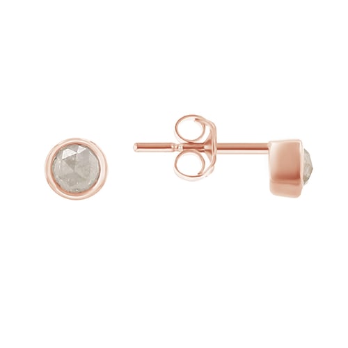 Minimalistické bezel náušnice so salt and pepper diamantmi Tofine