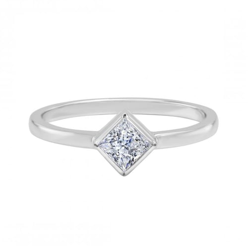 Zlatý zásnubný set prsteňov s certifikovaným GIA 0.19ct princess diamantom Elil