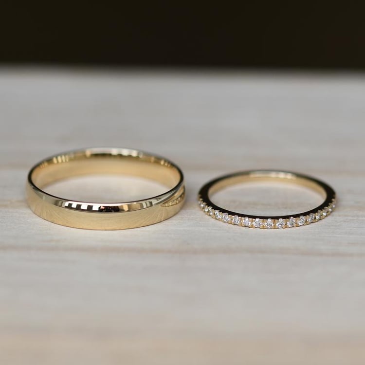 Dámsky eternity prsteň s moissanitmi a pánsky komfortný prsteň Reggie 105266