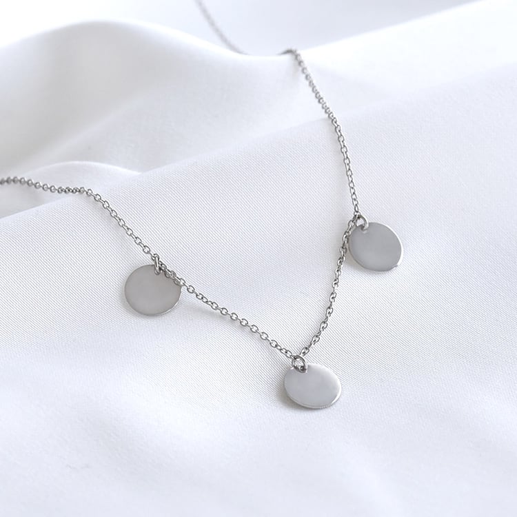 Retiazka s peniažkami a gravírom z bieleho zlata 79996