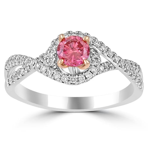 Zásnubný prsteň s certifikovaným fancy pink lab-grown diamantom Steele
