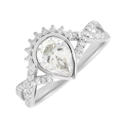 Unikátny zásnubný prsteň s moissanitmi Debora