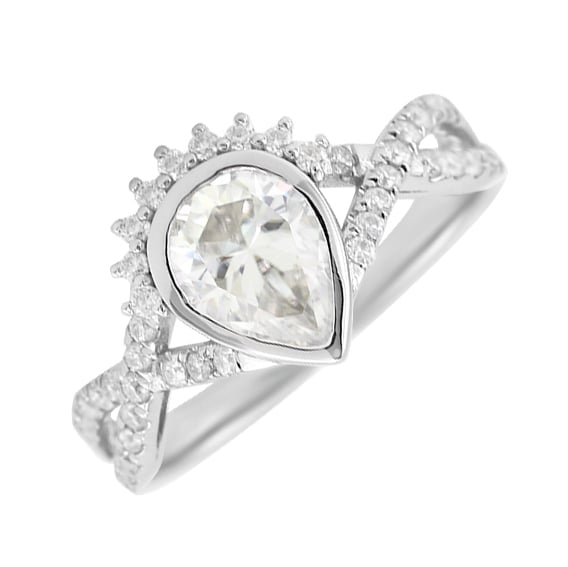 Unikátny zásnubný prsteň s moissanitmi Debora