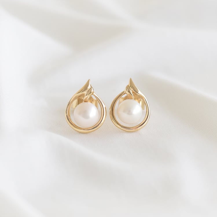 Elegantné zlaté náušnice 93695