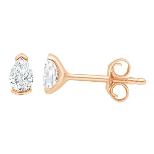 Minimalistické strieborné napichovacie náušnice s pear diamantmi Ronja
