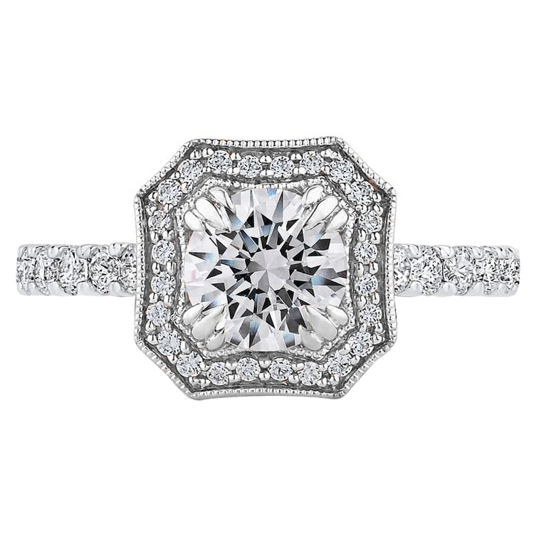 Zlatý diamantový zásnubný prsteň v halo štýle Paulette 48148