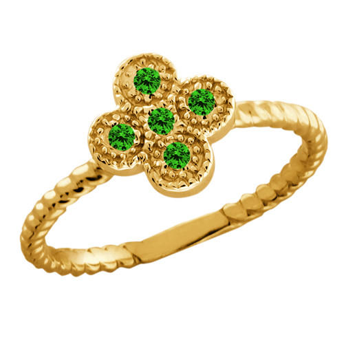 Zásnubný prsteň so zelenými diamantmi 53443