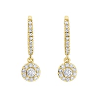 Zlaté kruhové náušnice s 0.09ct lab-grown diamantom Namita