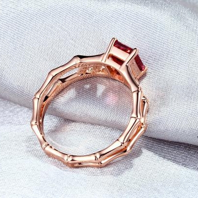 Prsteň z ružového zlata s turmalínom 6179