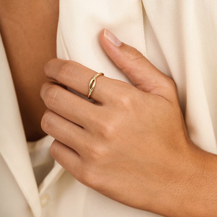 Atypický prsteň zo zlata s lab-grown diamantmi Nils 162987