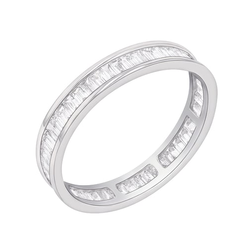 Eternity obrúčka s baguette diamantmi a komfortný prsteň Agathon