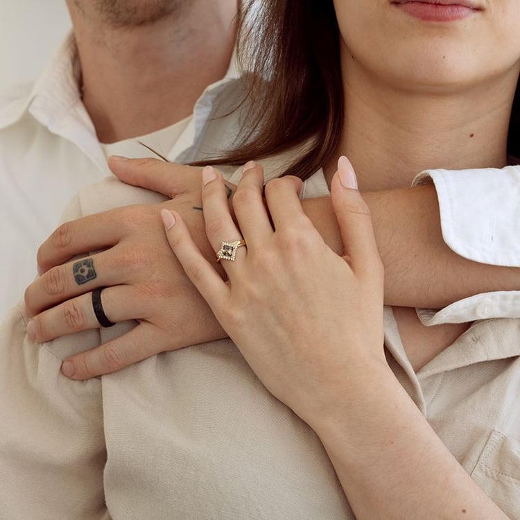 Set prsteňov so salt and pepper diamantom Kamal 131825