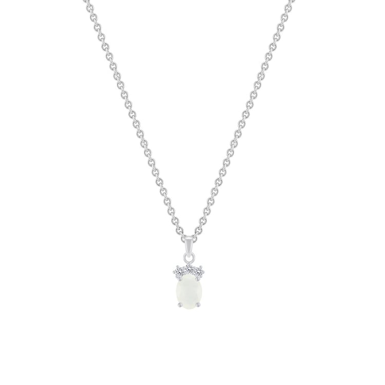 Strieborný prívesok s mesačným kameňom a topásmi