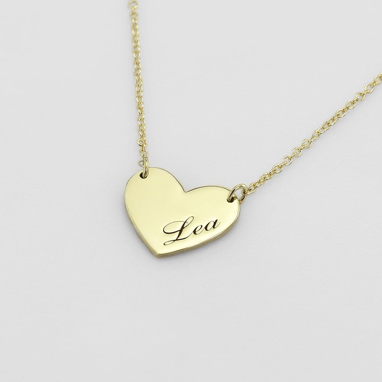 Zlatý prívesok v tvare srdca s gravírom podľa vlastnej voľby 58826