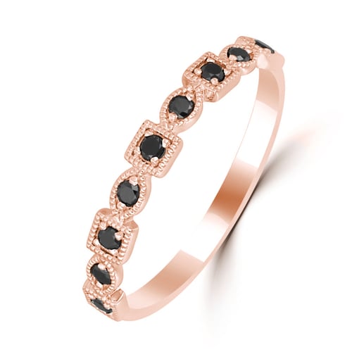 Zlatý vintage prsteň s diamantmi a zlatý komfortný svadobný prsteň Etokles