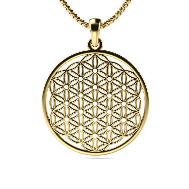 Zlatý náhrdelník kvet života 30514