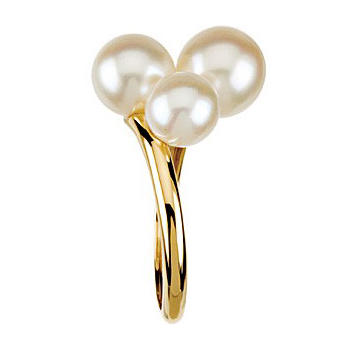 Perlový prsteň zo žltého zlata 53007