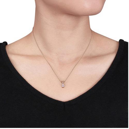 Zlatý náhrdelník s morganitom a diamantom 2340