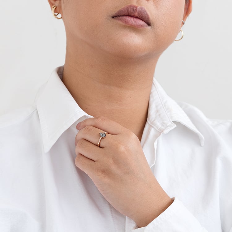 Set prsteňov so salt and pepper diamantom a lab-grown diamantmi Munro 128619