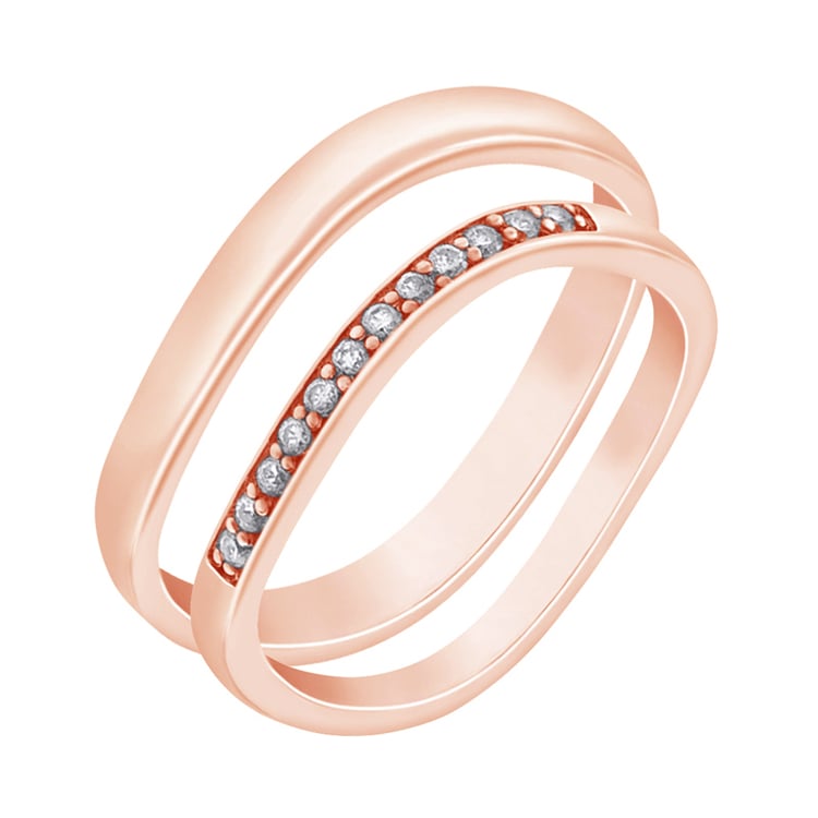 Nepravidelné snubné prsteně z růžového zlata 70944