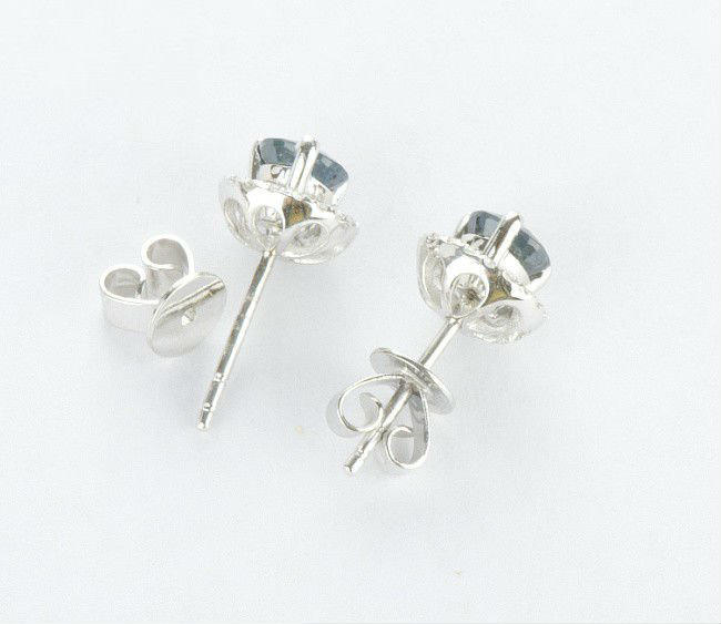 Zlaté náušnice so zafírmi a diamantmi 2115