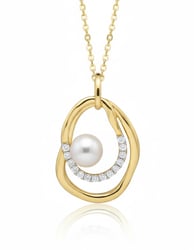 Strieborný perlový prívesok s bielymi topásmi Fenella