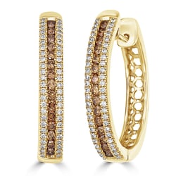 Náušnice s champagne a bielymi diamantmi Travis