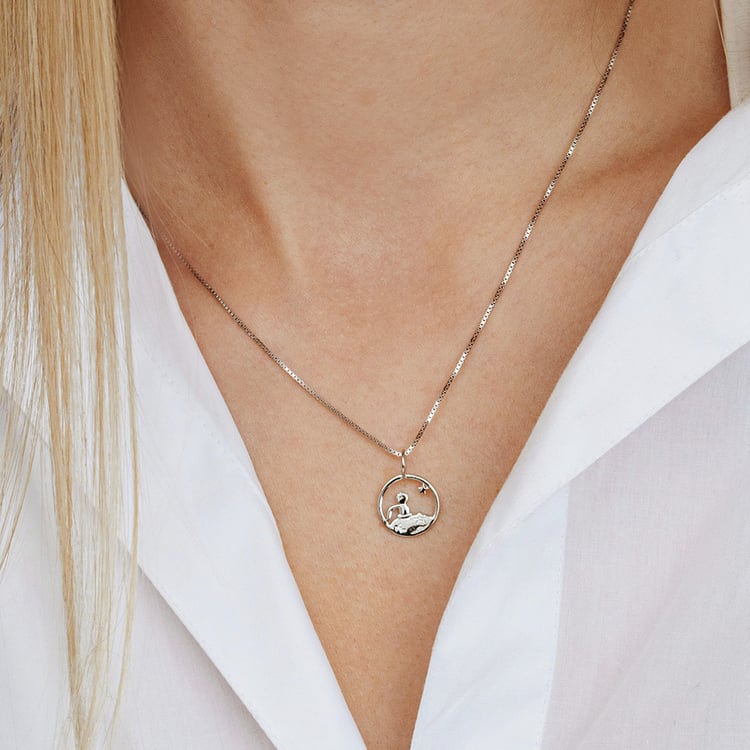 Strieborný vykrojený prívesok s postavičkou Malý princ 162617