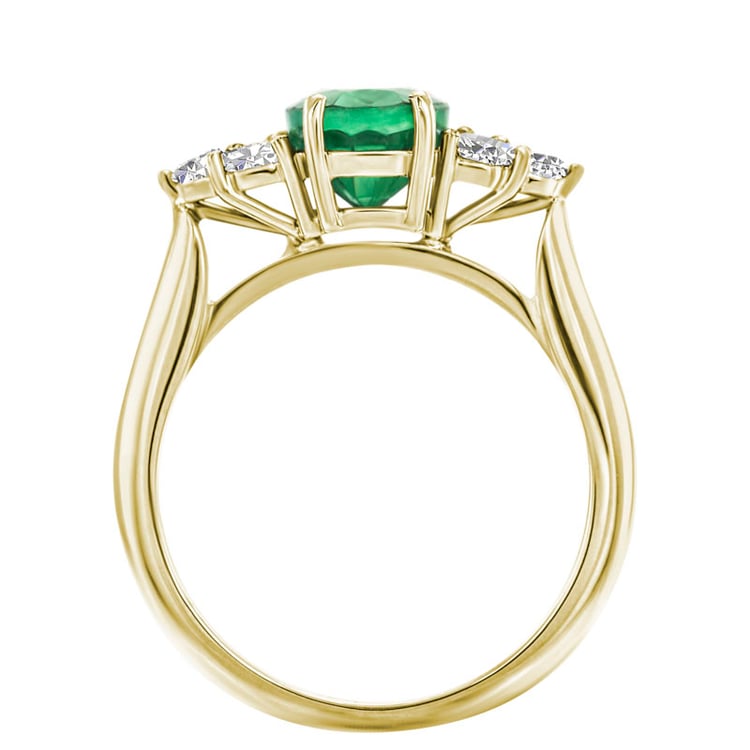 Diamantový zásnubný prsteň so smaragdom 30174