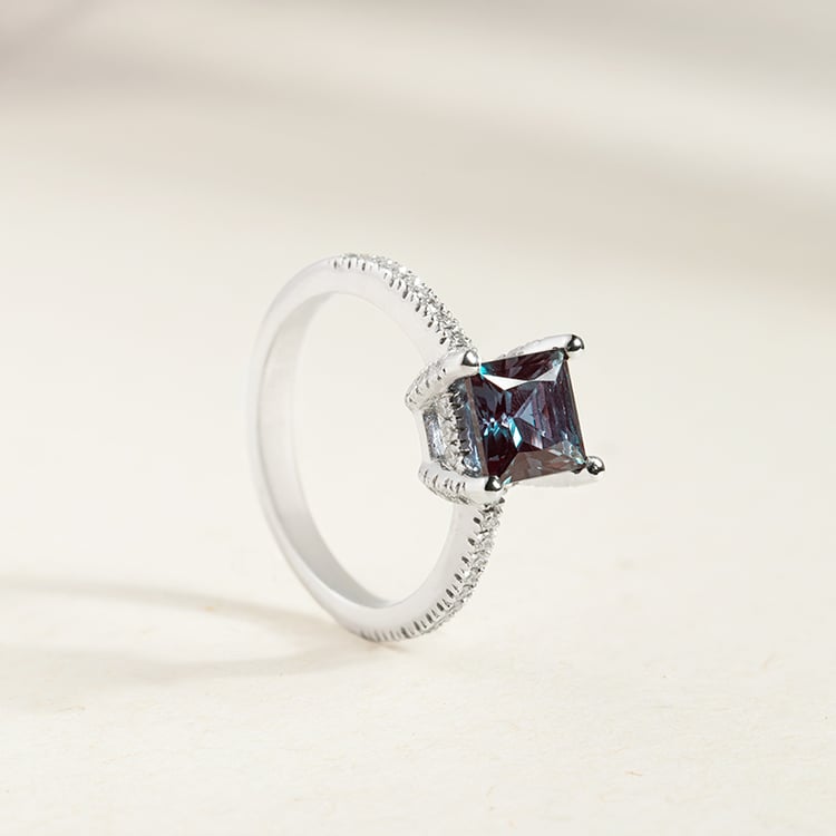 Prsteň s lab-grown alexandritom a diamantmi Kip 146466