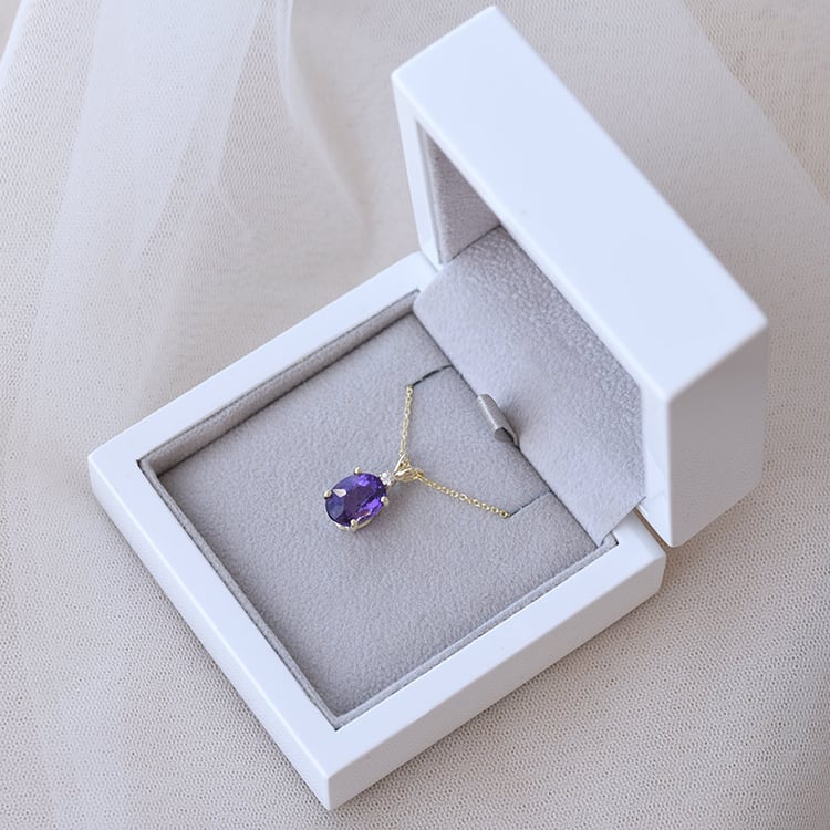 Náhrdelník s ametystom a diamantom 67652