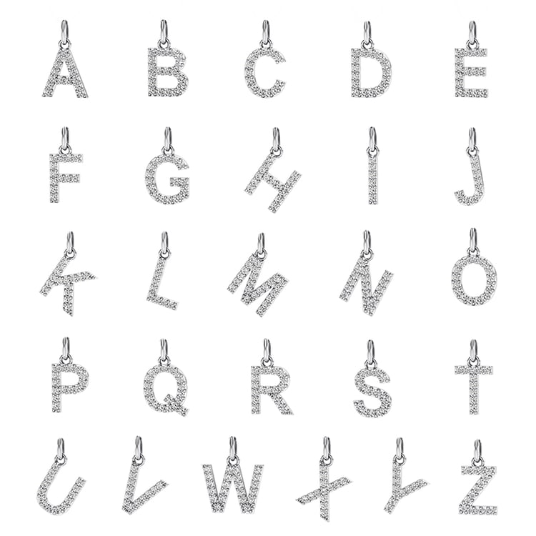 Strieborný prívesok v tvare písmena s lab-grown diamantmi Letra 142836