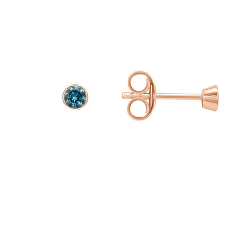 Minimalistické bezel náušnice s modrými diamantmi Viosa