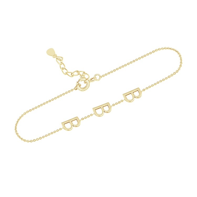 Strieborný náramok s 3 písmenami vašej voľby Ainslee 114768