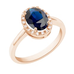 Zlatý prsteň so zafírom a diamantmi Pitya