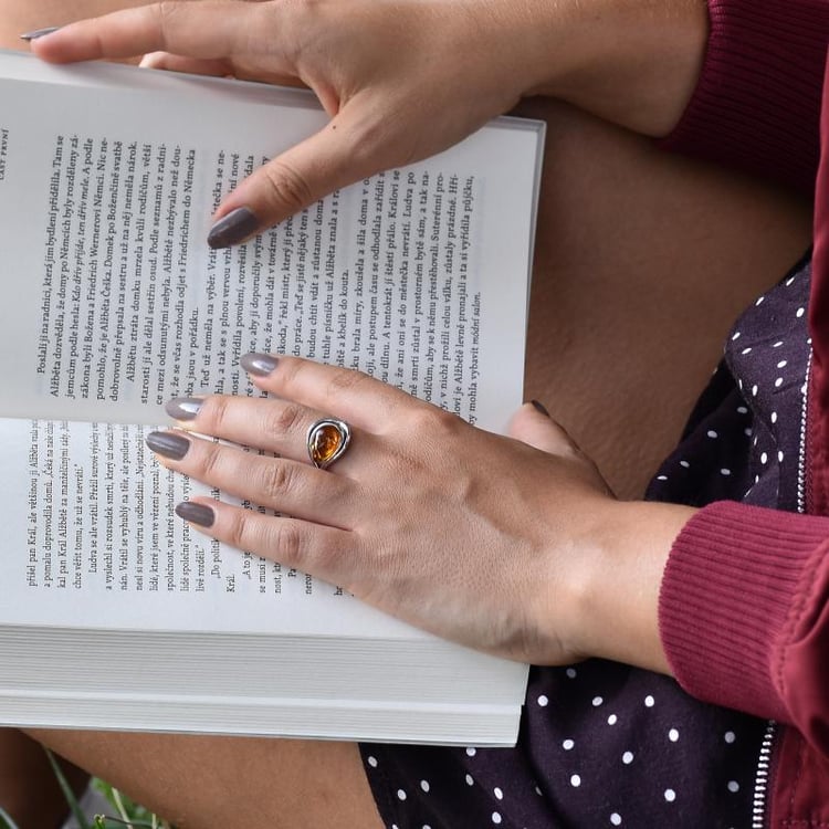 Prsteň s jantárom 14292