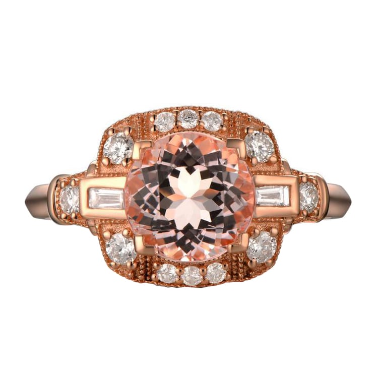 Zlatý prsteň s 2.35ct morganitom a diamantmi Echantria