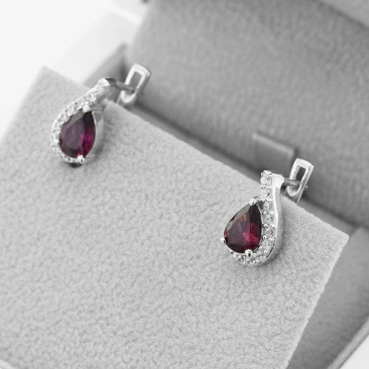 Strieborné náušnice s zirkónmi 49124