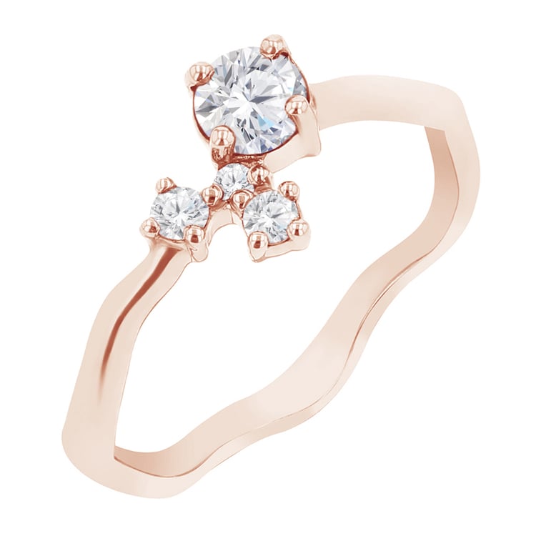 Cluster prsteň s ČGL certifikovaným diamantom Roche 146141