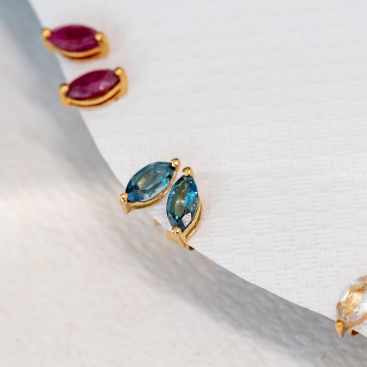 Minimalistické strieborné náušnice s topásmi Sistine 118832