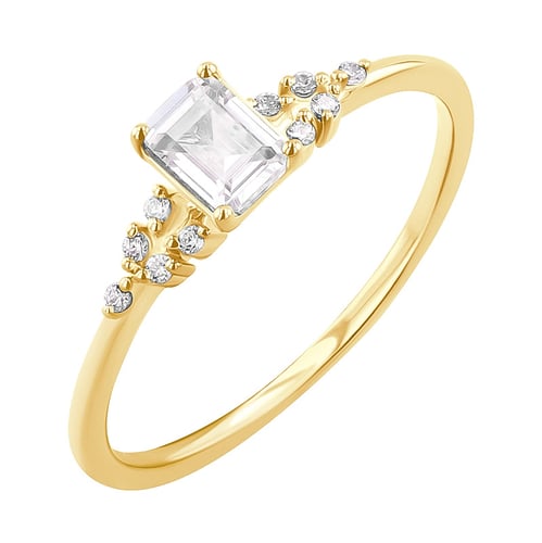 Zásnubný prsteň s emerald moissanitom Sade