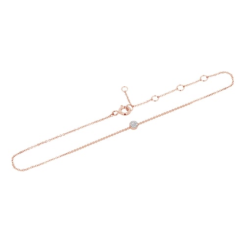 Zlatý minimalistický náramok na nohu s diamantom Lees
