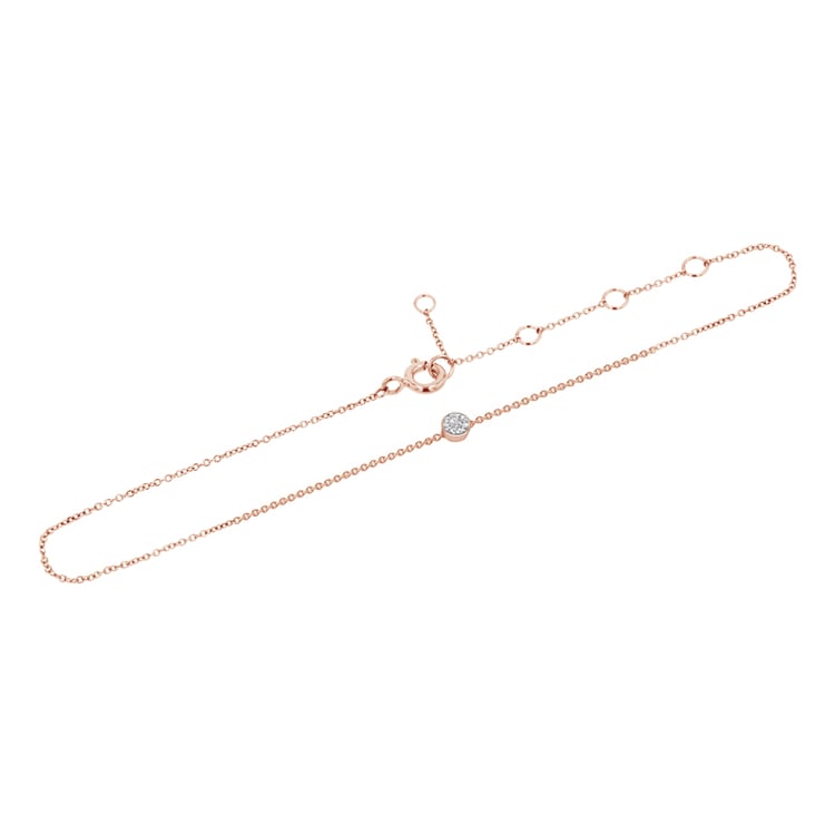 Zlatý minimalistický náramok na nohu s diamantom Lees 108228