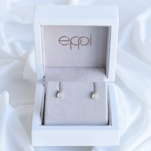 Náušnice s mesačnými kameňmi a salt and pepper diamantmi Kolton