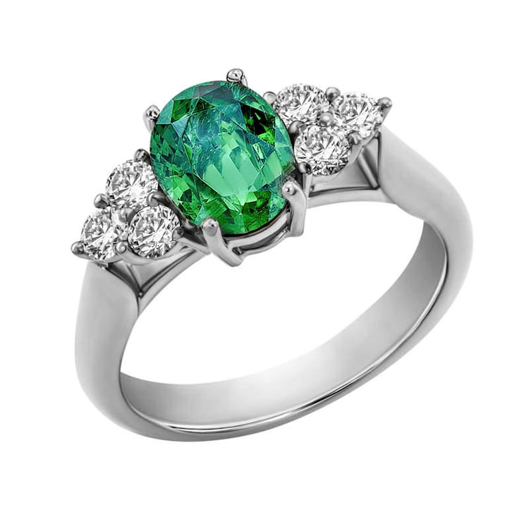 Prsteň so smaragdom a diamantmi zo zlata