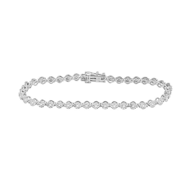 Strieborný náramok s trblietavými lab-grown diamantmi Alessio