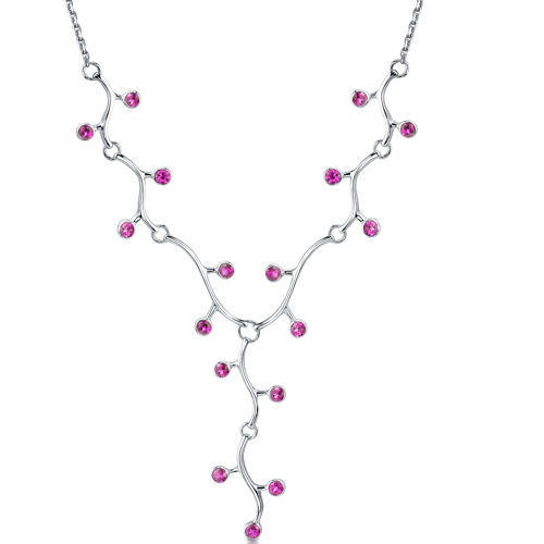 Strieborný náhrdelník s rubínmi