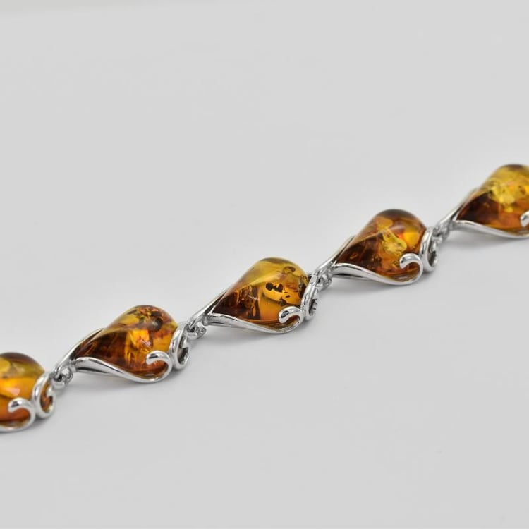 Jantárový striebroný náramok 36920